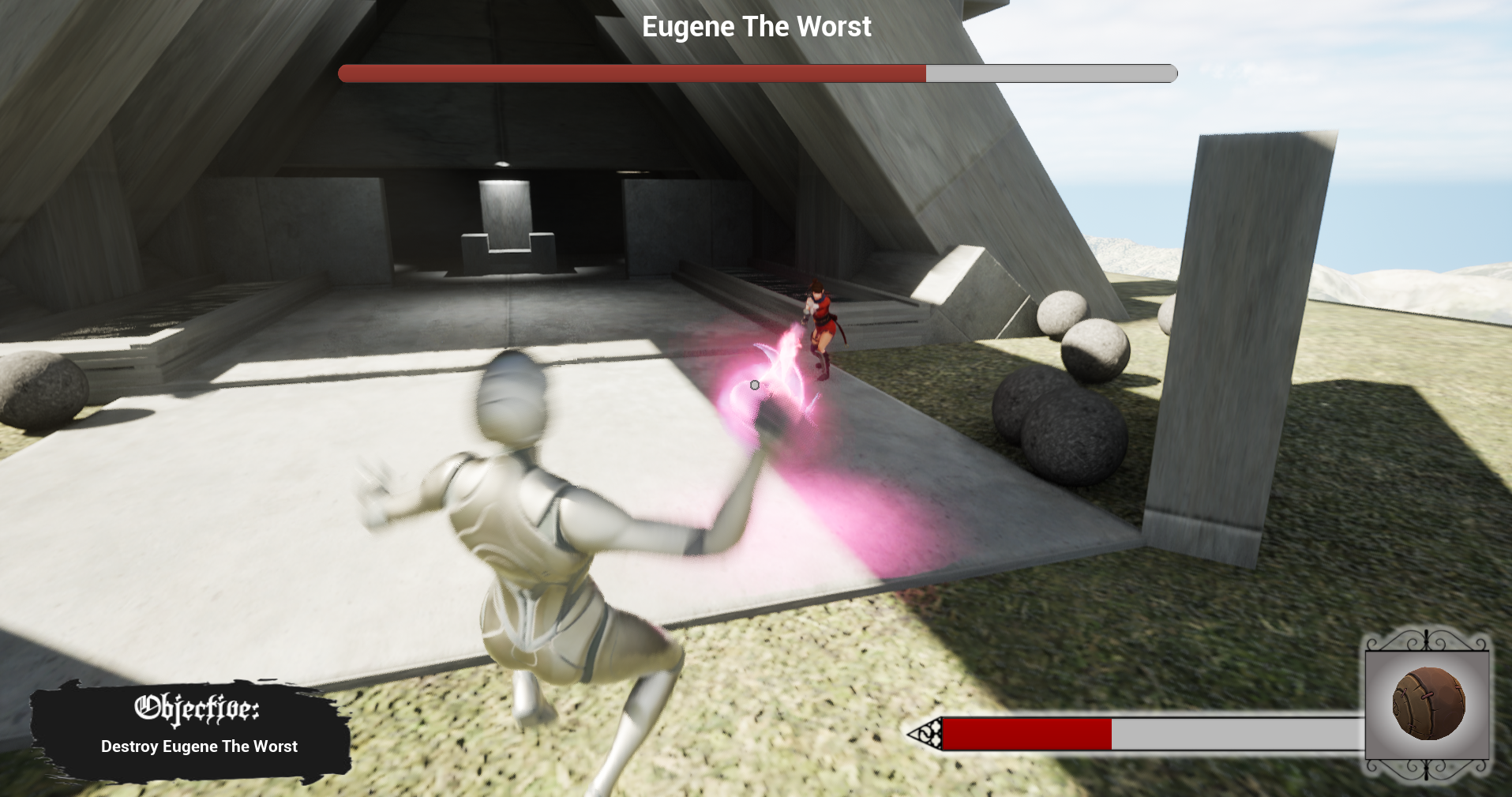 Accidental Assassin boss fight gameplay during combat phase