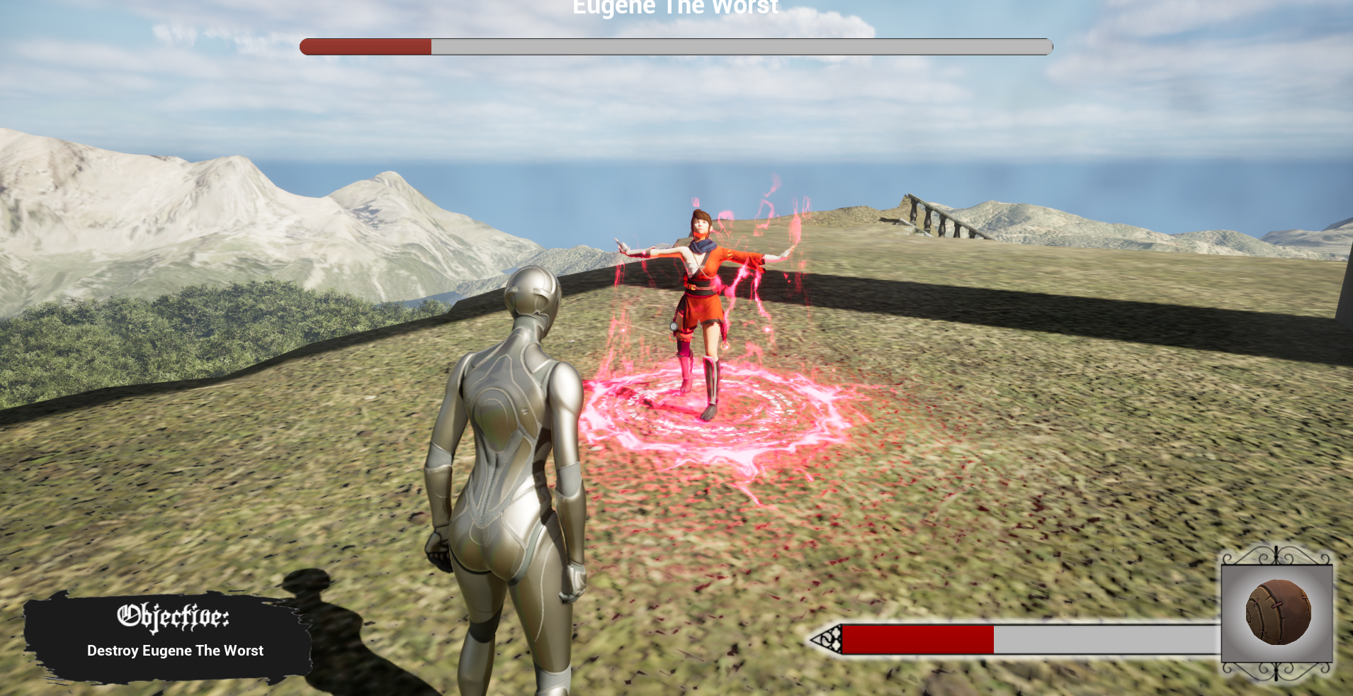 Accidental Assassin boss character regenerating health in healing state