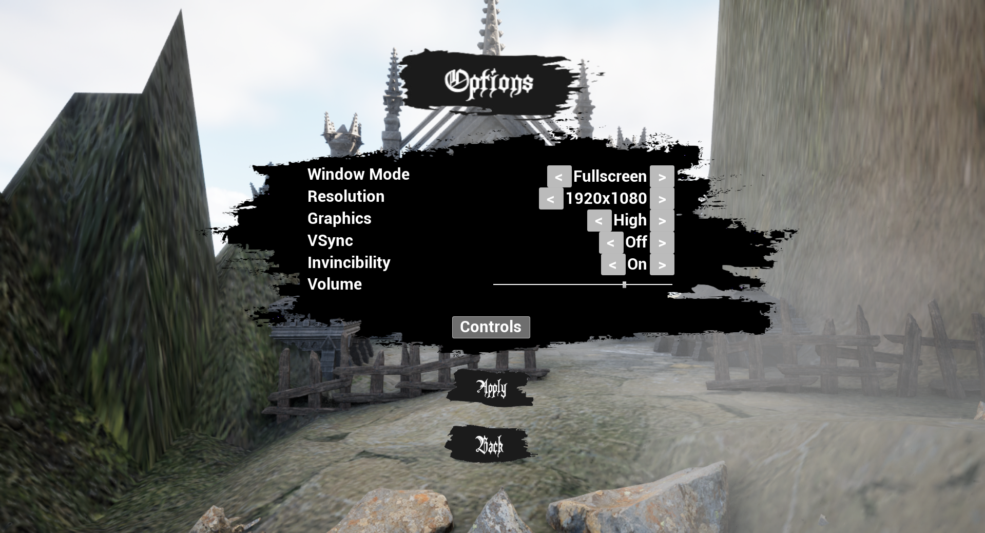 Accidental Assassin options menu with game settings