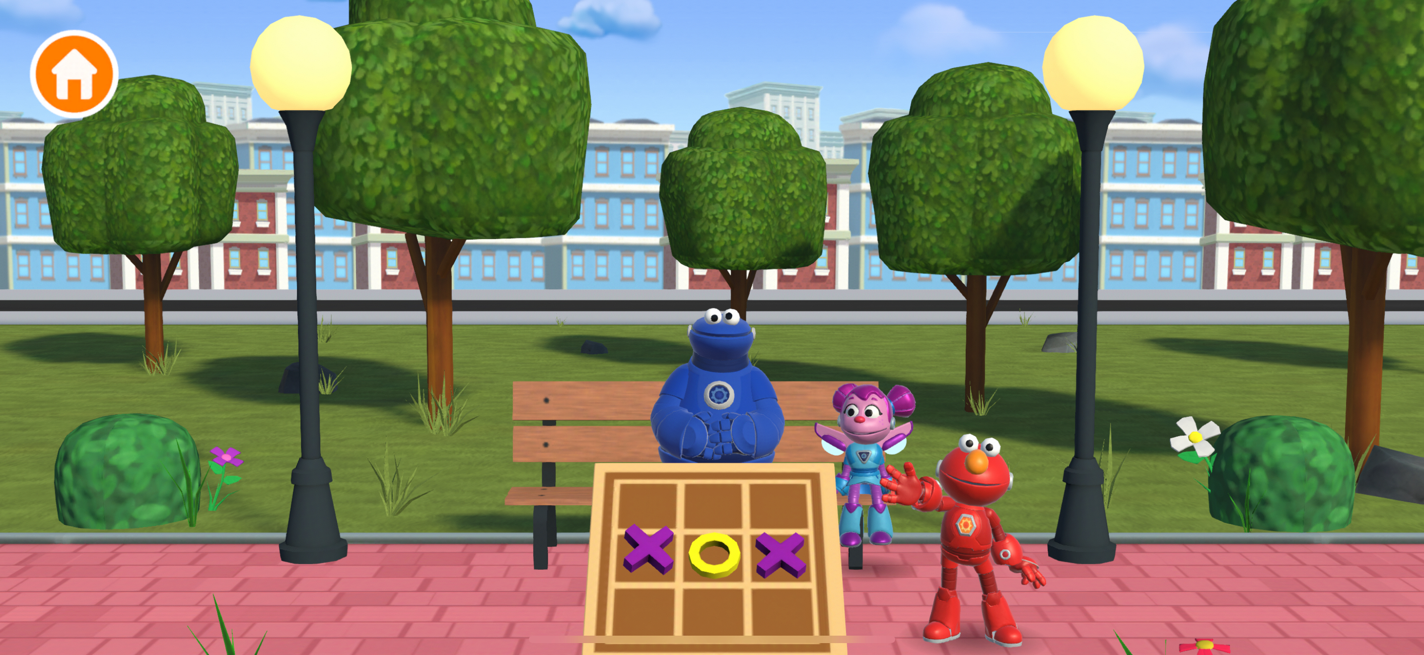 Tic-Tac-Toe Home character selection screen